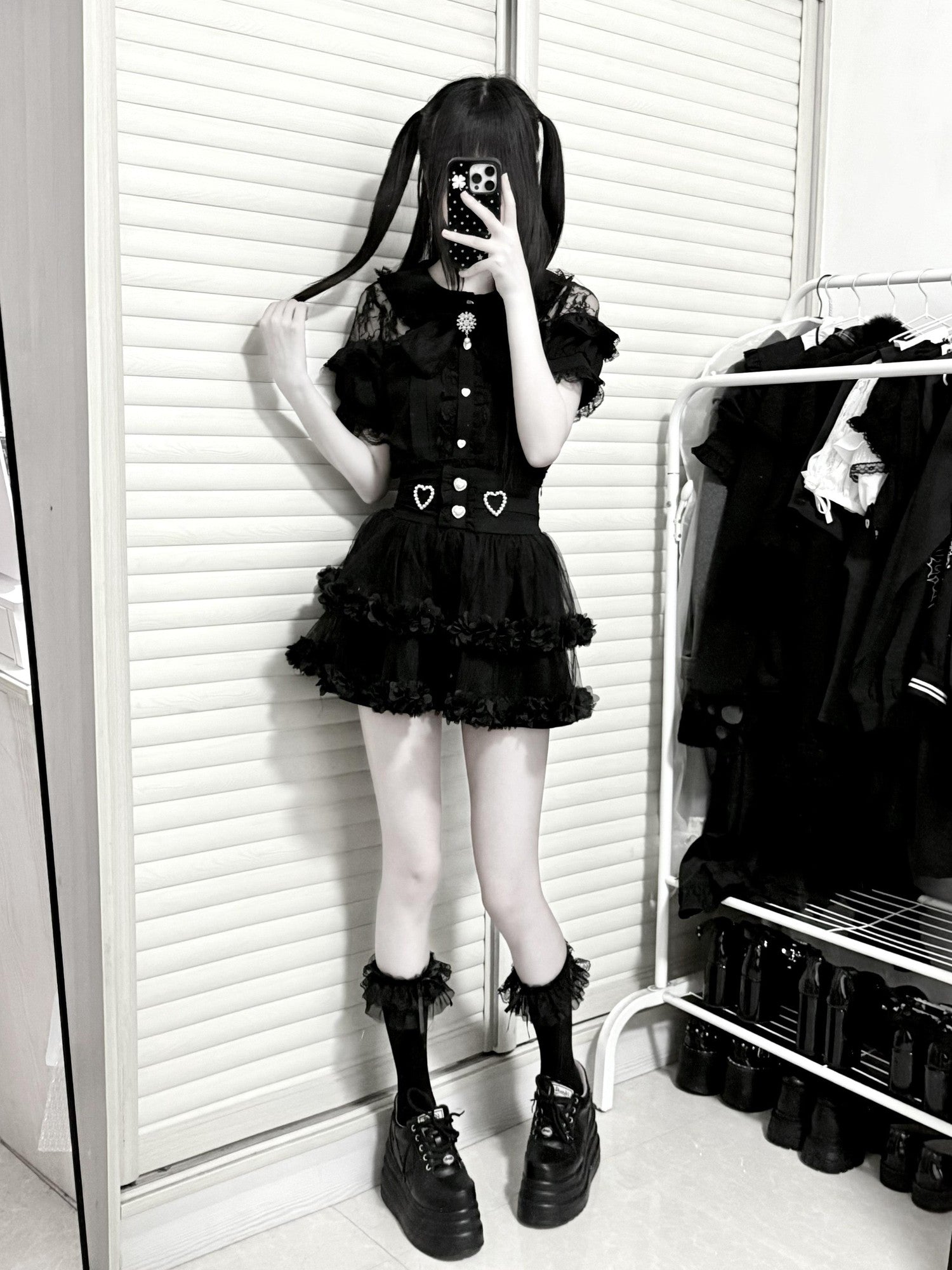 Virtual Paradise Ballet Lace Tulle Otaku Cute Japanese Girlish High Waist Women's Outlast Skirts