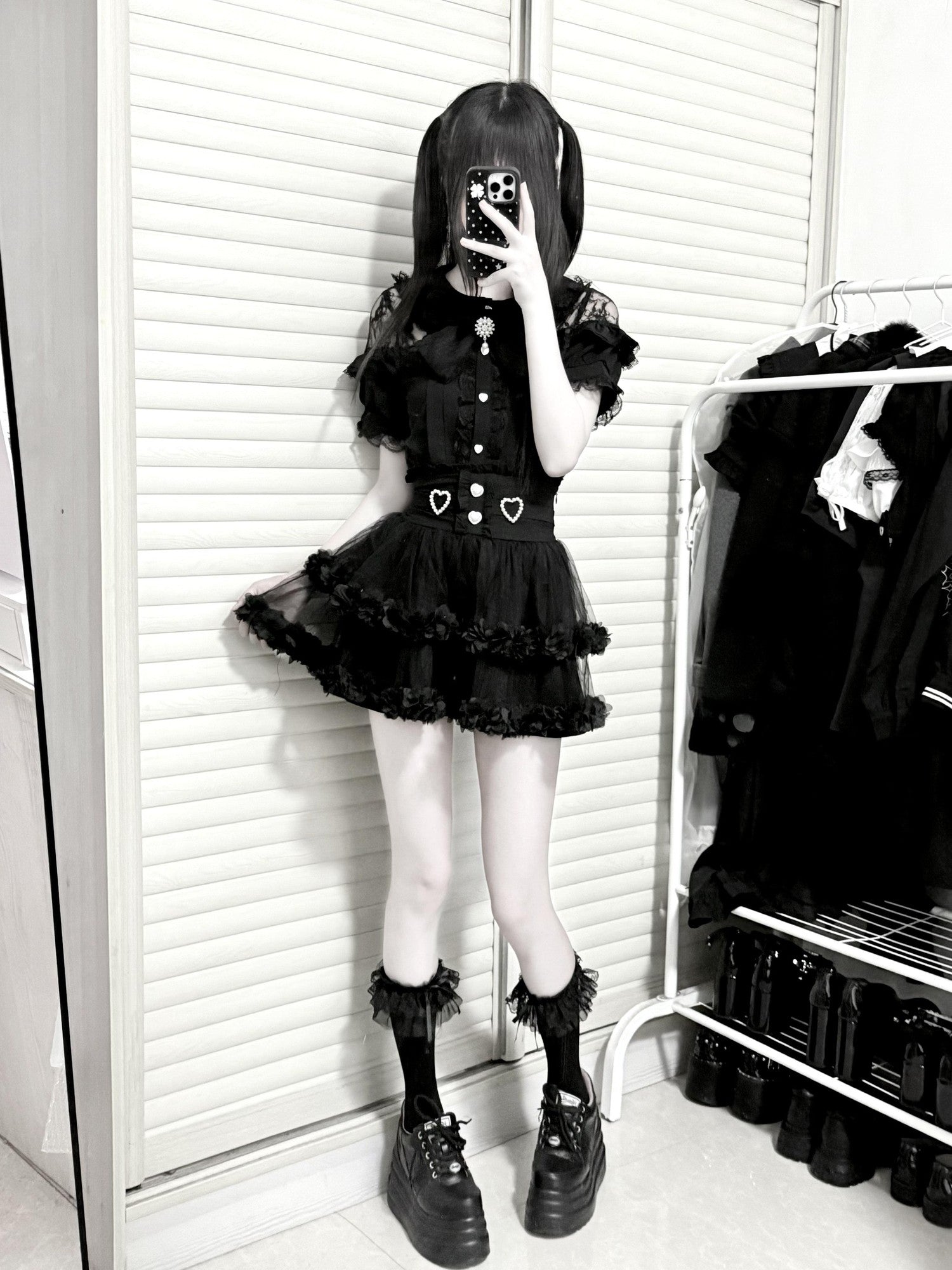 Virtual Paradise Ballet Lace Tulle Otaku Cute Japanese Girlish High Waist Women's Outlast Skirts