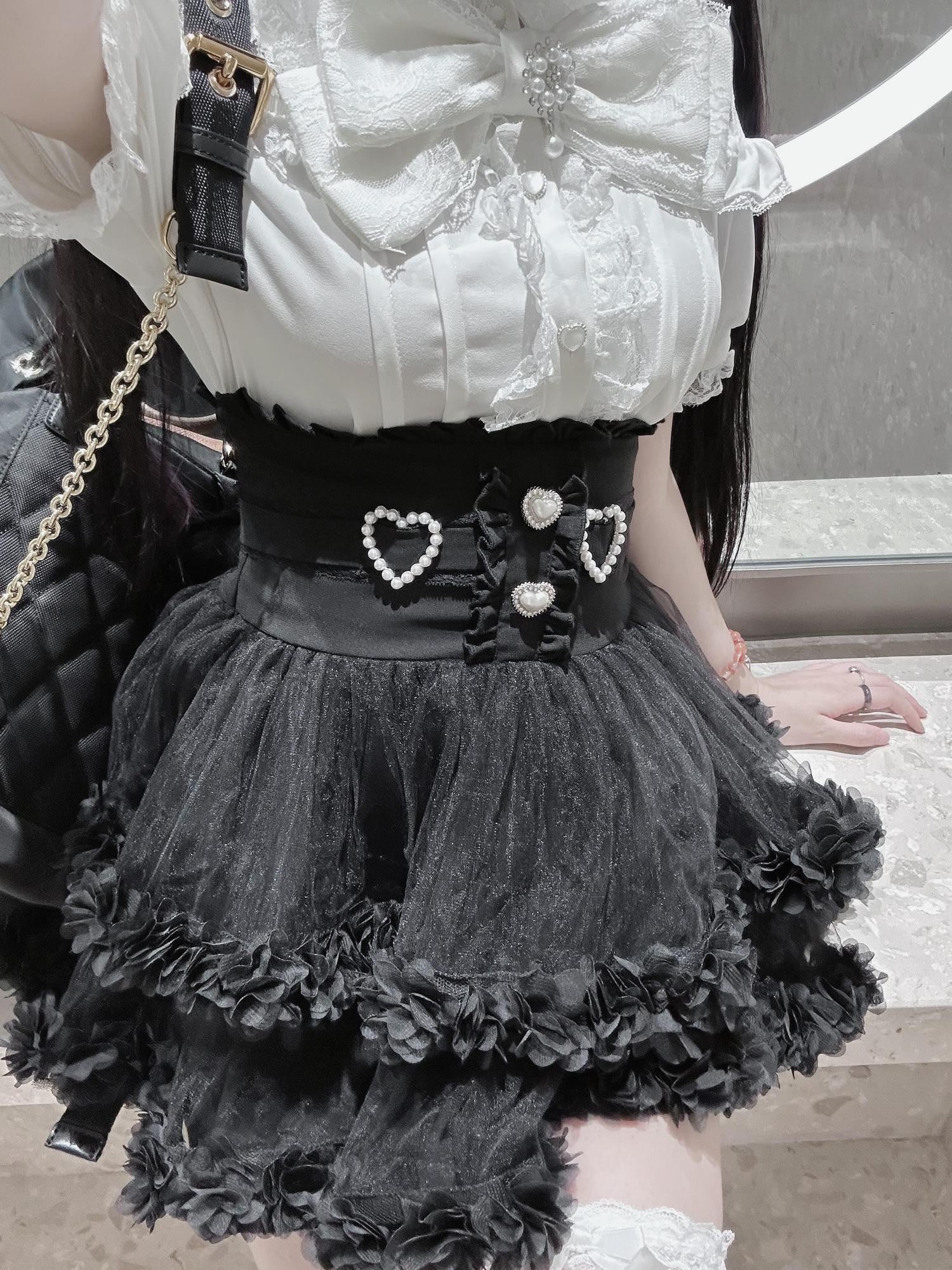 Virtual Paradise Ballet Lace Tulle Otaku Cute Japanese Girlish High Waist Women's Outlast Skirts