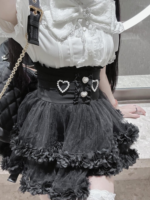 Virtual Paradise Ballet Lace Tulle Otaku Cute Japanese Girlish High Waist Women's Outlast Skirts