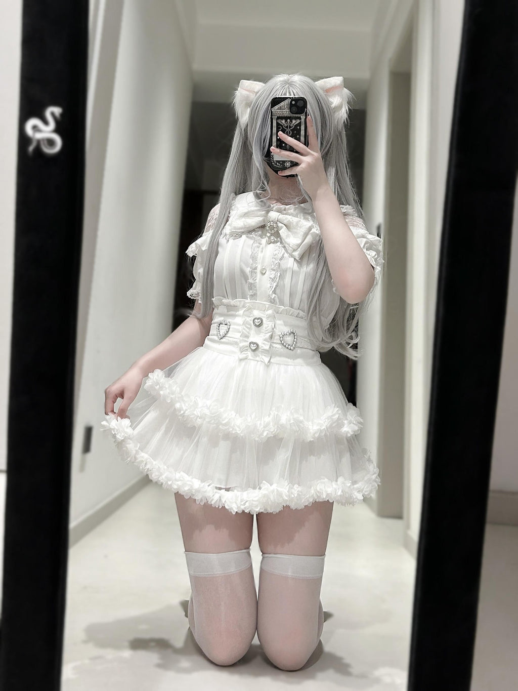 Virtual Paradise Ballet Lace Tulle Otaku Cute Japanese Girlish High Waist Women's Outlast Skirts