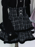 Virtual_Paradise_Black_Pink_Lace_Frayed_Double_Layer_Tweed_Inspired_Cute_Women's_Outlast_Skirts_860035694811_MISSTT
