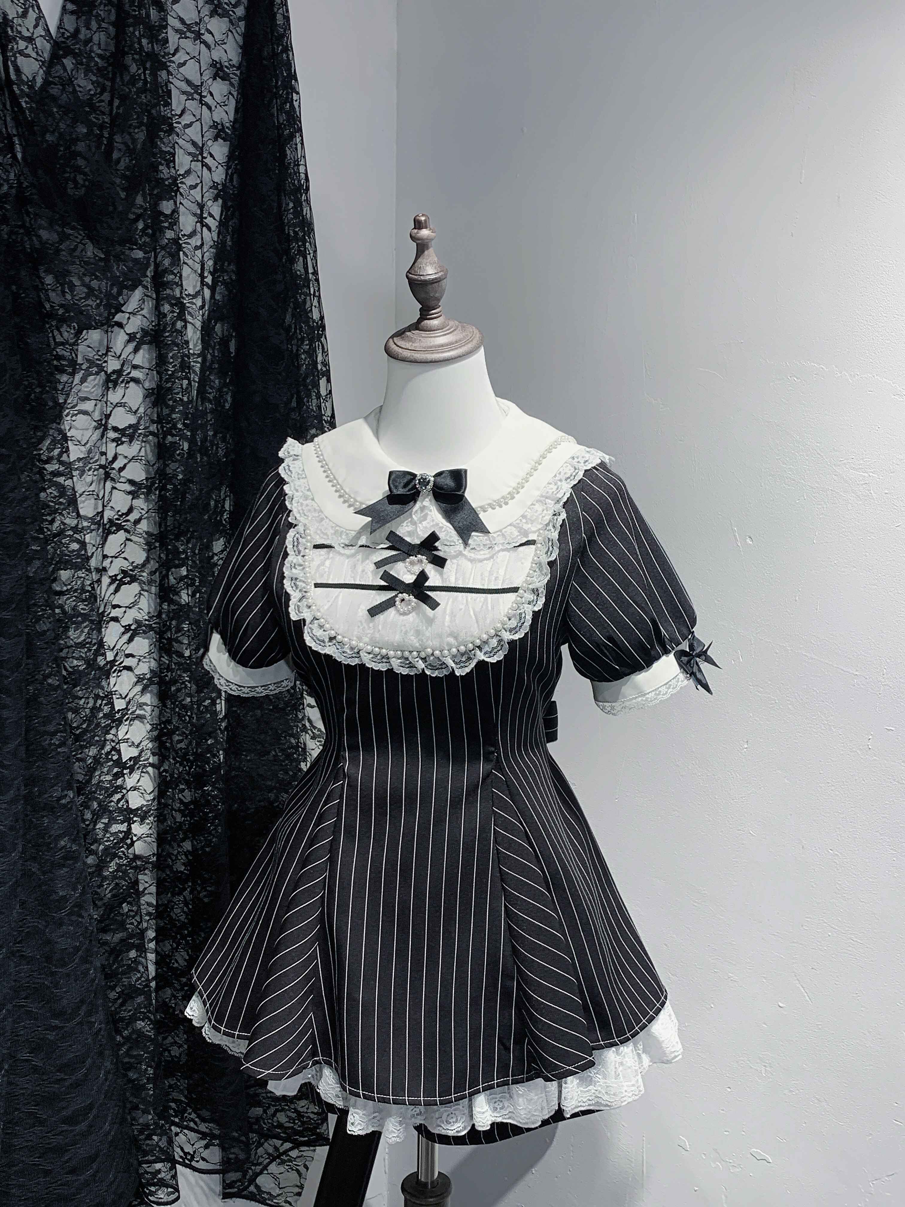 Virtual_Paradise_Bunny_Ear_Detachable_Sleeve_Doll_Collar_A_Line_Women's_Lace_Short_Sleeve_Op_961983176453_MISSTT