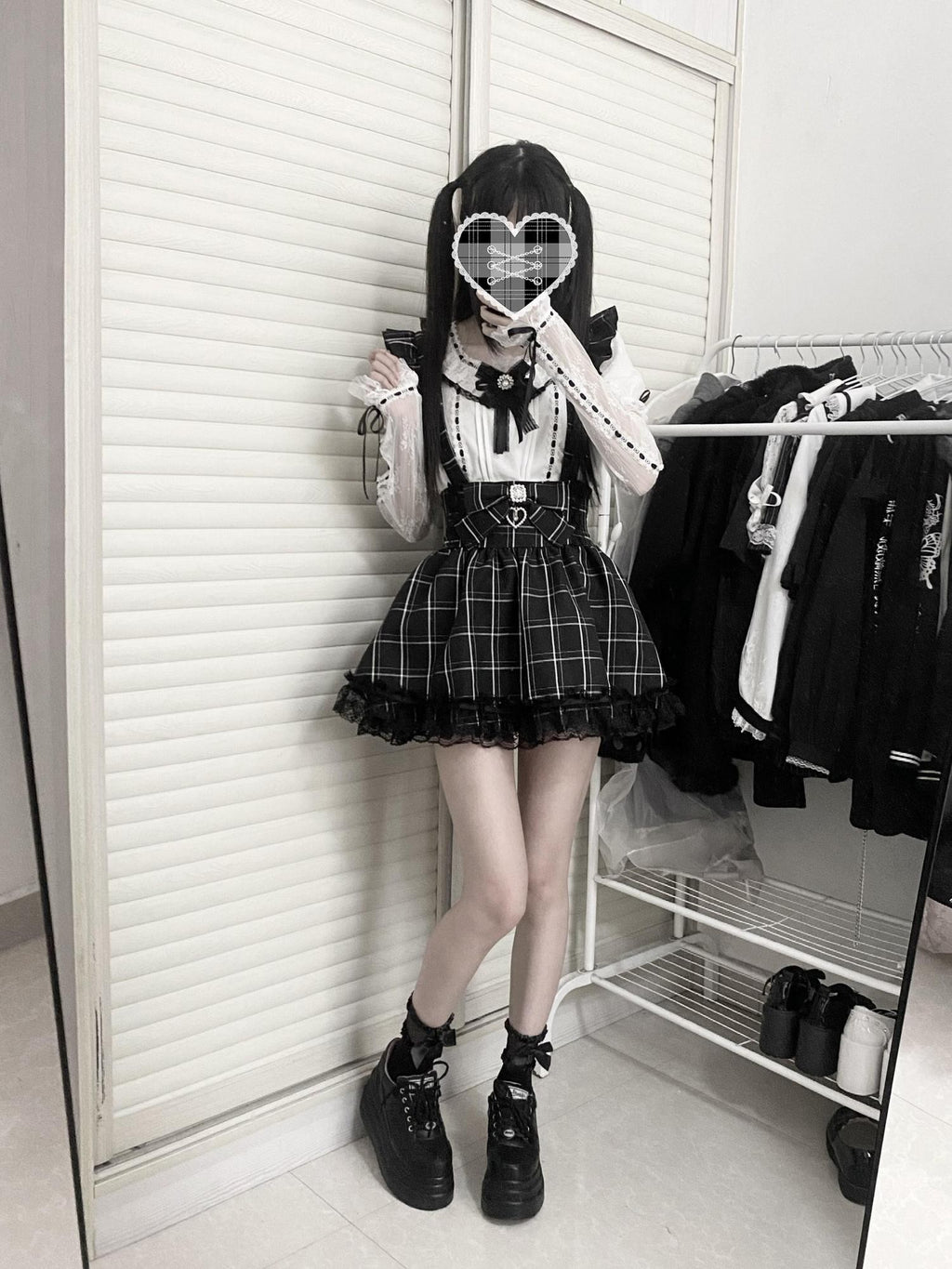 Virtual Paradise Kawaii Bow Lace Sleeve Cuffs Women's Black White Short Sleeve Cutsews