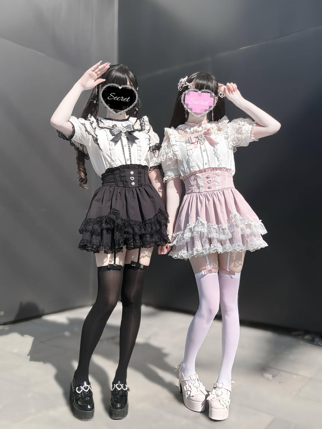 Virtual Paradise Kawaii Japanese Lace Bow Straight Cut Women's Lace Short Sleeve Op