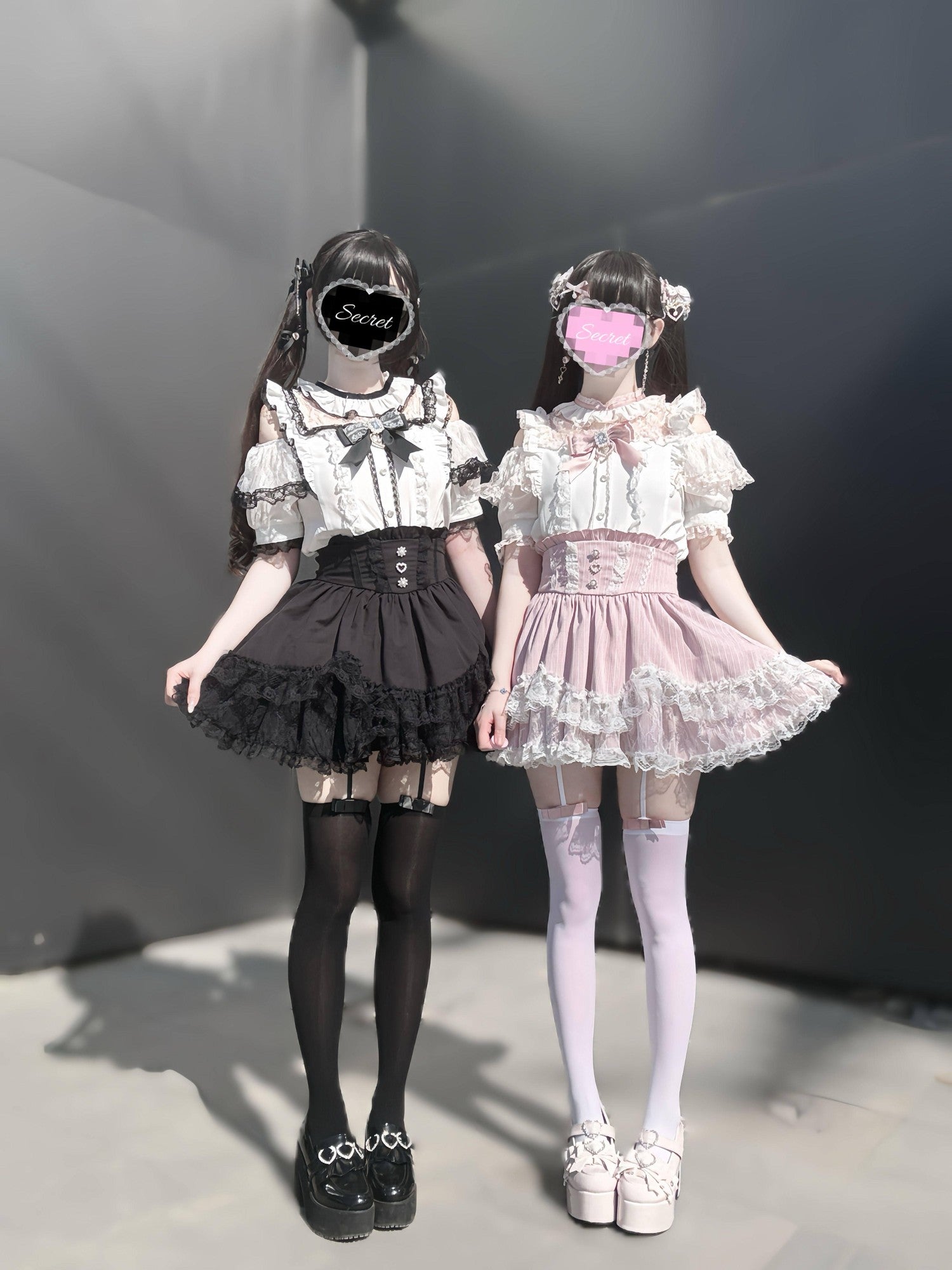 Virtual Paradise Kawaii Japanese Lace Bow Straight Cut Women's Lace Short Sleeve Op