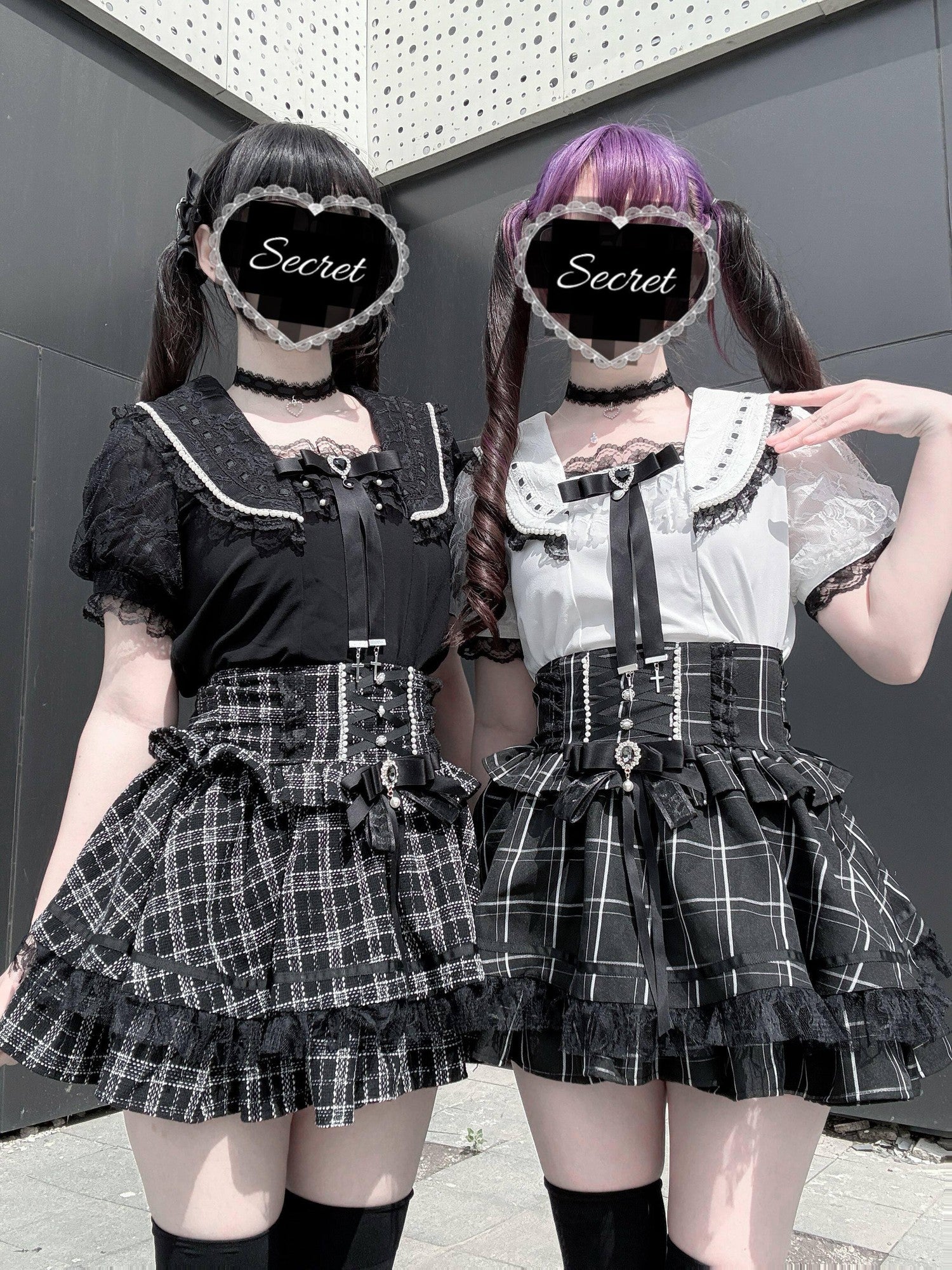 Virtual Paradise Lace Trim Sailor Collar Bow Loose Women's Short Sleeve Blouses