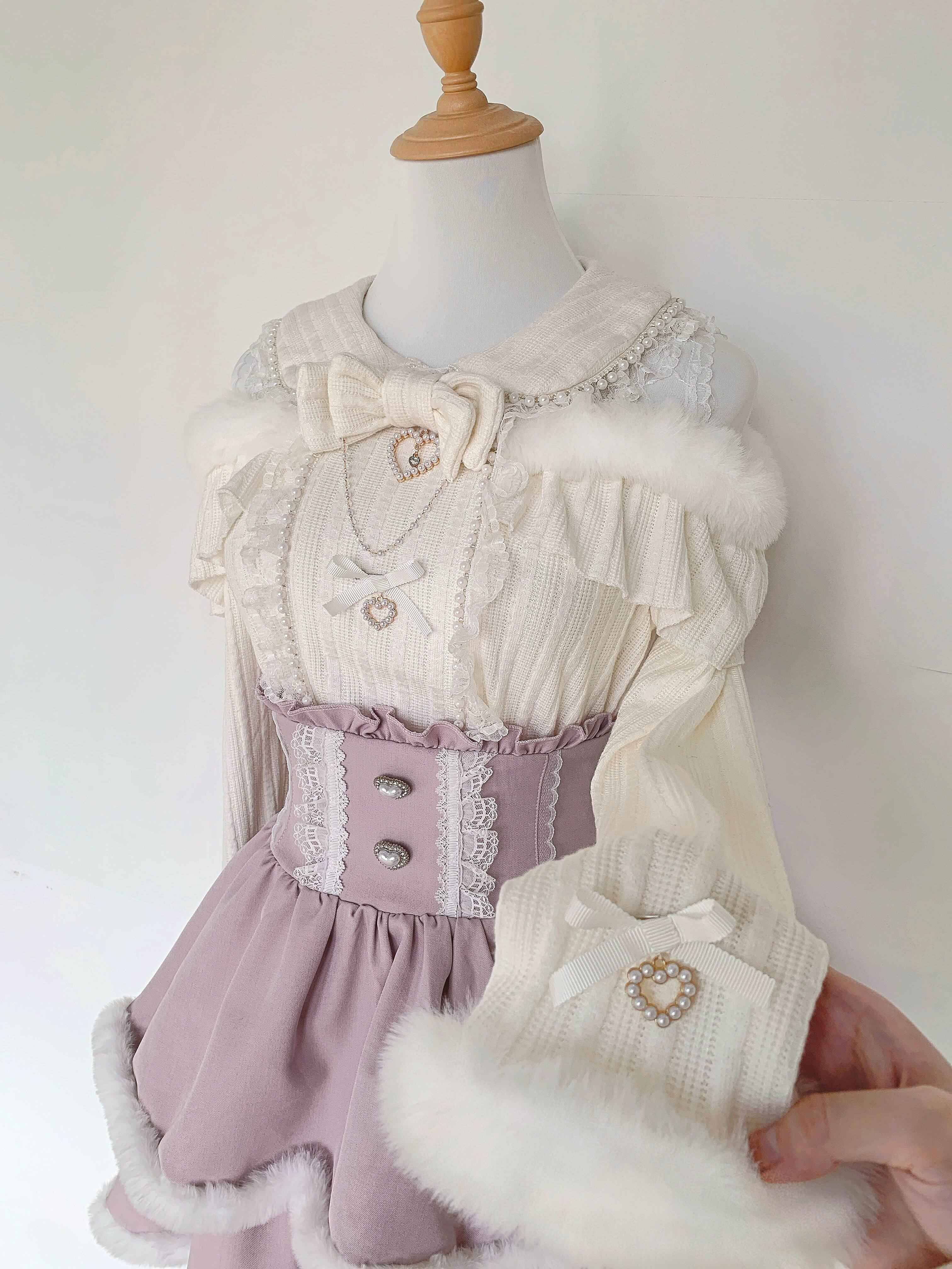 Virtual_Paradise_Pearl_Lace_Bow_Plush_Heart_Cute_Women's_Knitted_Long_Sleeve_Cutsews_860036730936_MISSTT