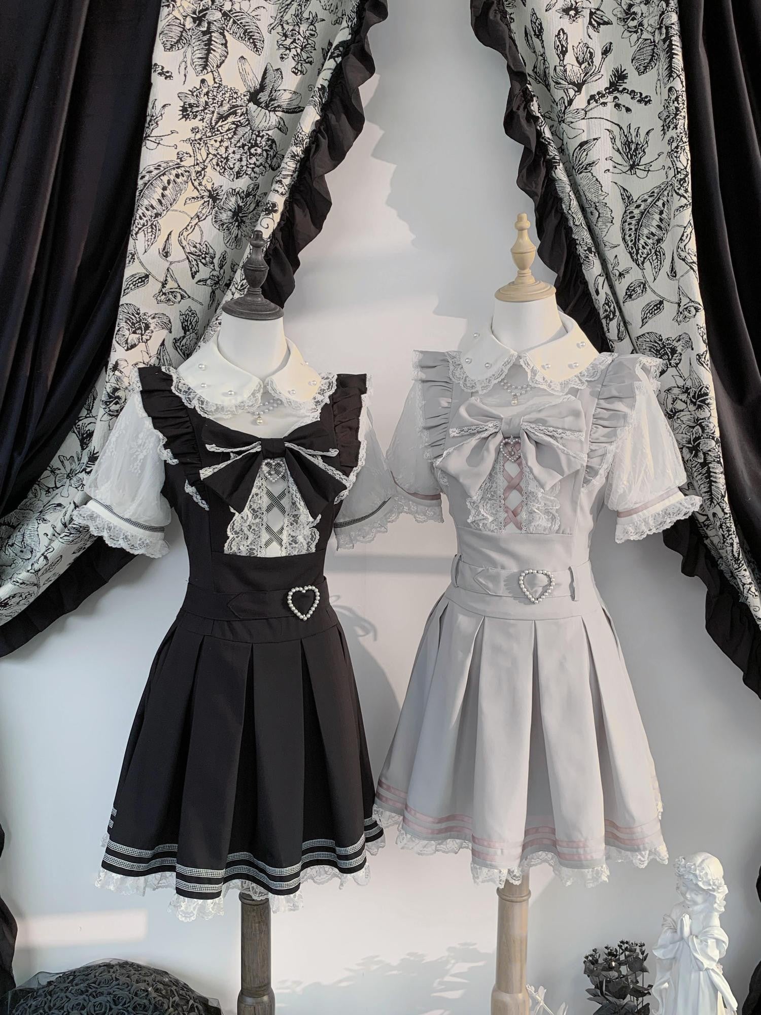 Virtual Paradise Pearl Letter Applique Kawaii Girlish Women's Lace Short Sleeve Op