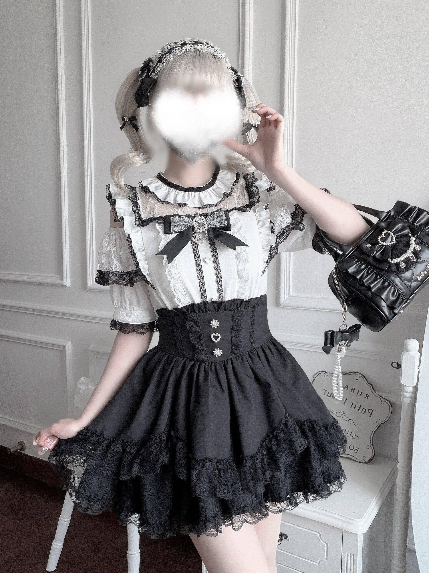 Virtual Paradise Petal Hem Girly Cute Japanese Women's Lace Tiered Layered Skirts