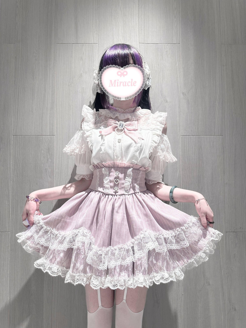Virtual Paradise Petal Hem Girly Cute Japanese Women's Lace Tiered Layered Skirts