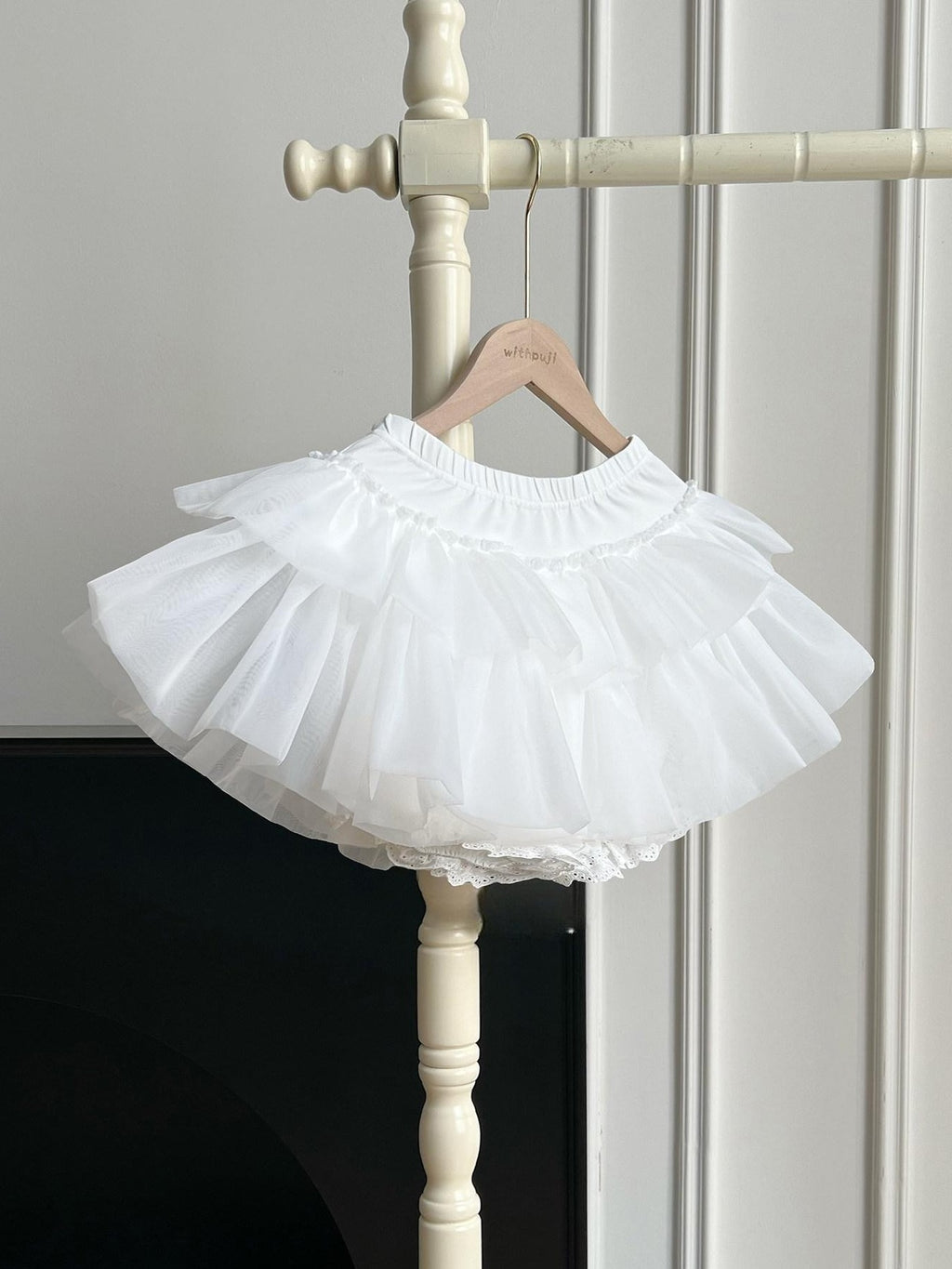 With PUJI 25cm Mini Pumpkin Petticoat Rigid Hoop Lace Women's Short Bloomers
