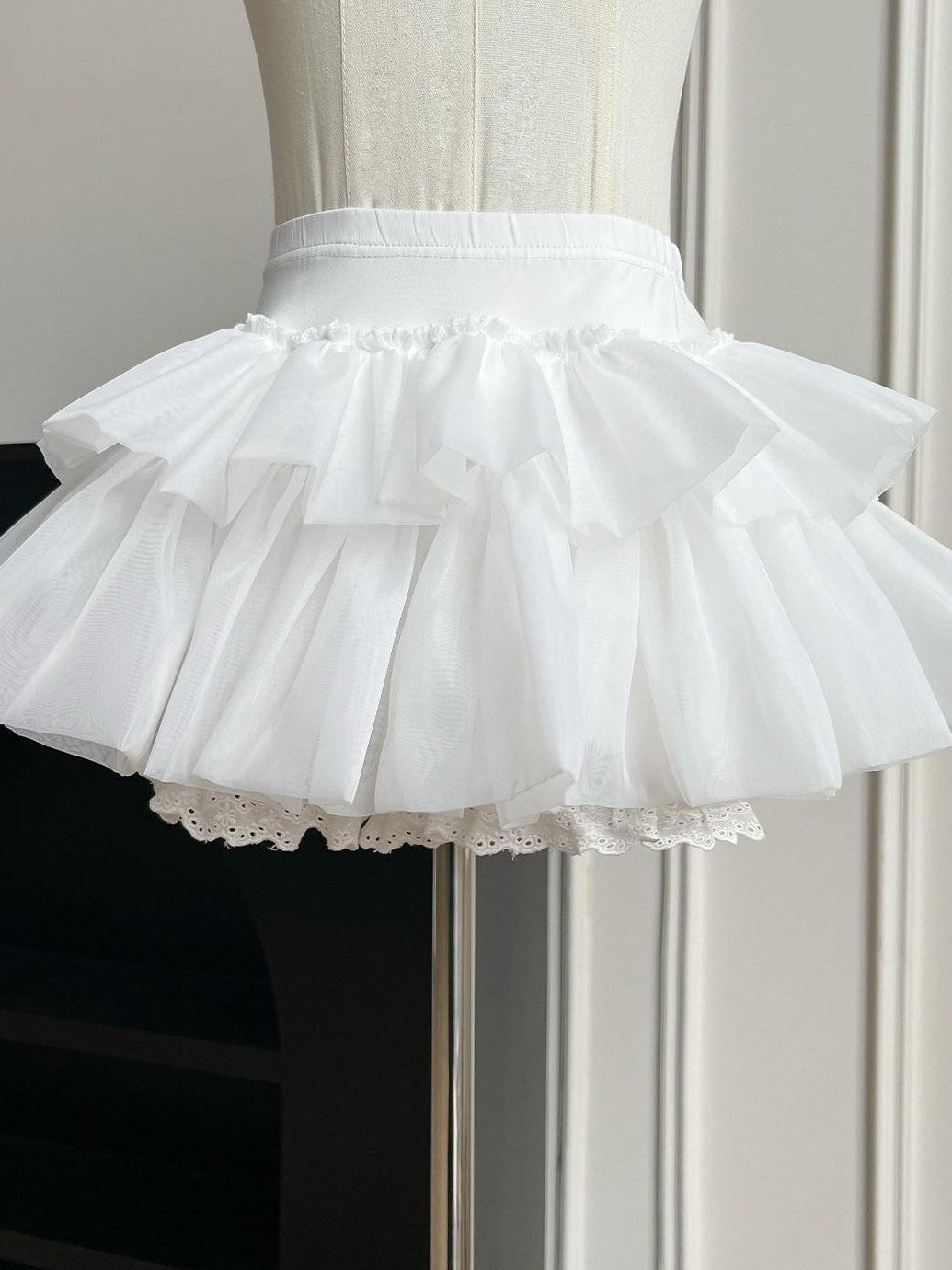 With PUJI 25cm Mini Pumpkin Petticoat Rigid Hoop Lace Women's Short Bloomers
