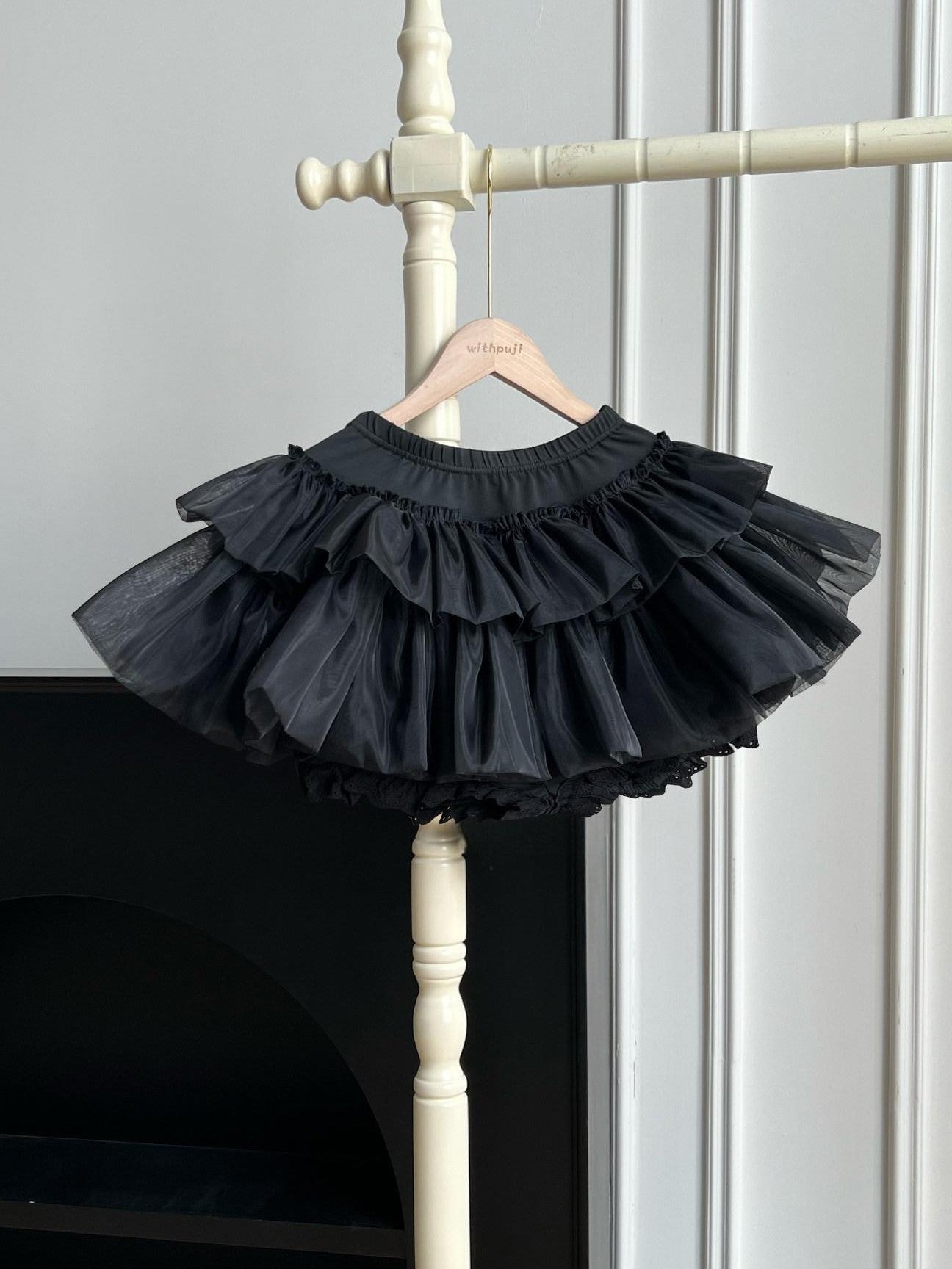 With PUJI 25cm Mini Pumpkin Petticoat Rigid Hoop Lace Women's Short Bloomers