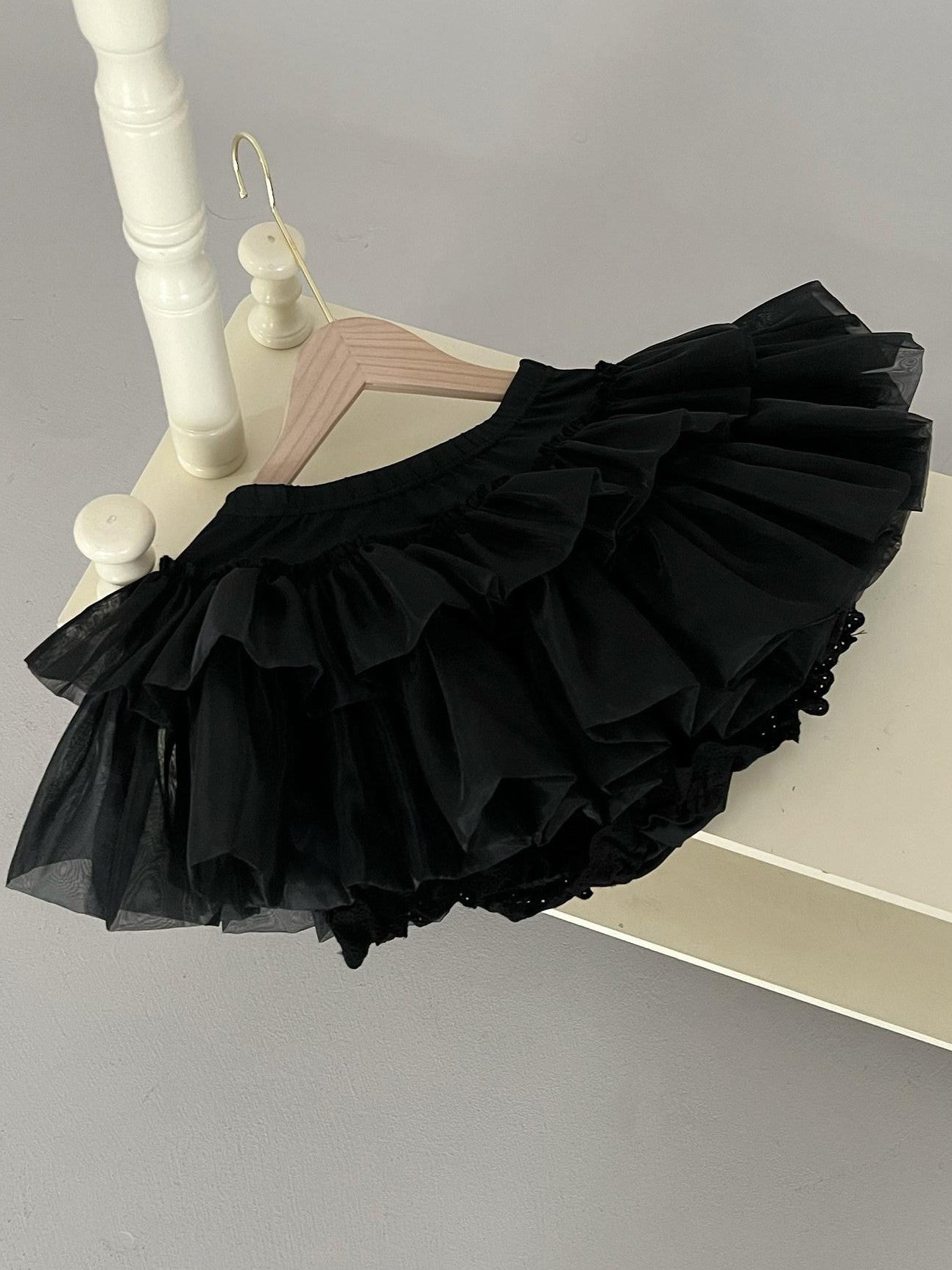 With PUJI 25cm Mini Pumpkin Petticoat Rigid Hoop Lace Women's Short Bloomers
