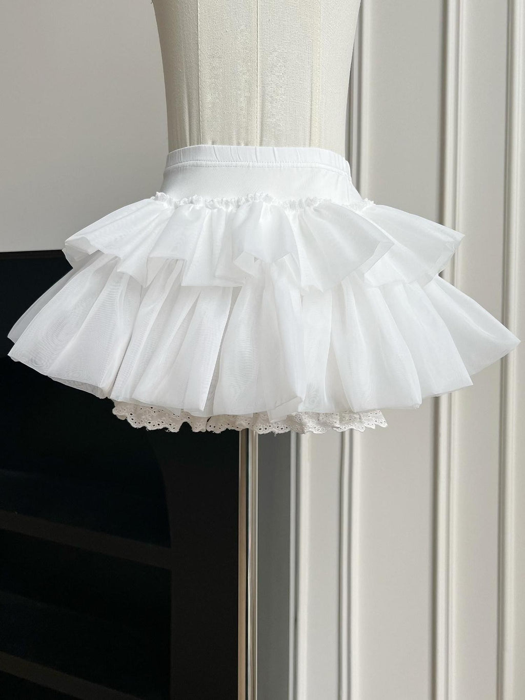 With PUJI 25cm Mini Pumpkin Petticoat Rigid Hoop Lace Women's Short Bloomers