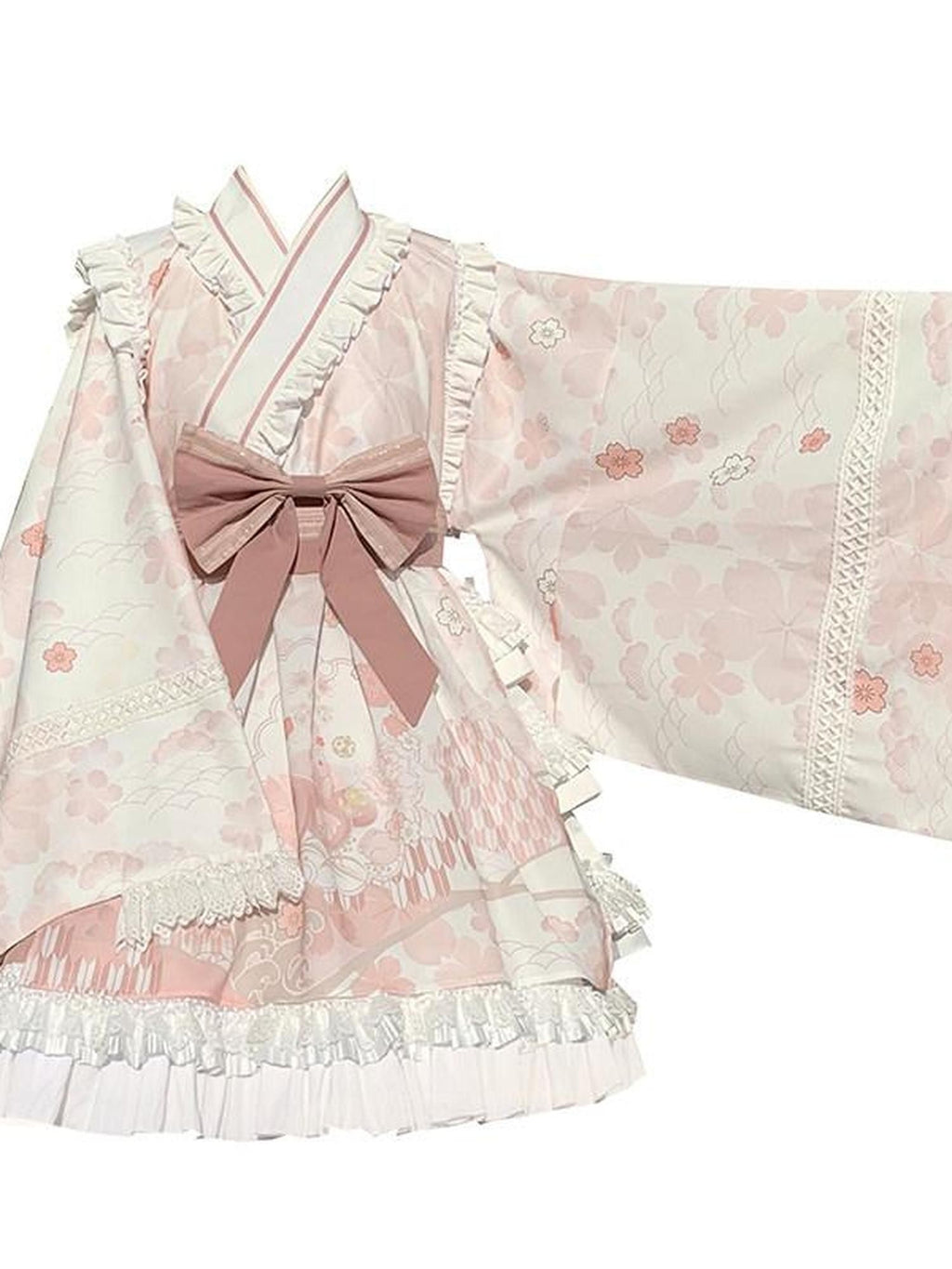 With PUJI Alice Inspired Japanese Lolita Flared Skirt Loose Women's Long Sleeve Op