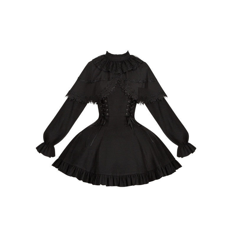 With_PUJI_Bow_Brooch_Faux_Two_Piece_Shawl_Mermaid_Women's_Short_Hem_Long_Sleeve_Op_985855193987_MISSTT
