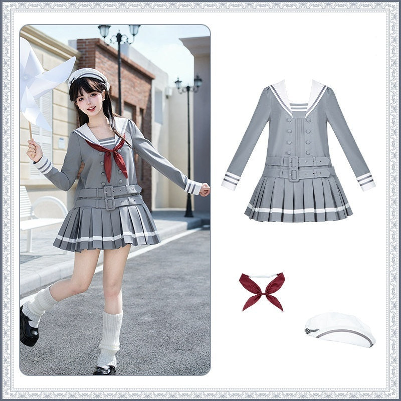 With_PUJI_Deep_Gray_Loose_Sailor_Collar_Pleated_Skirt_Women's_Long_Sleeve_Op_1027722123459_MISSTT