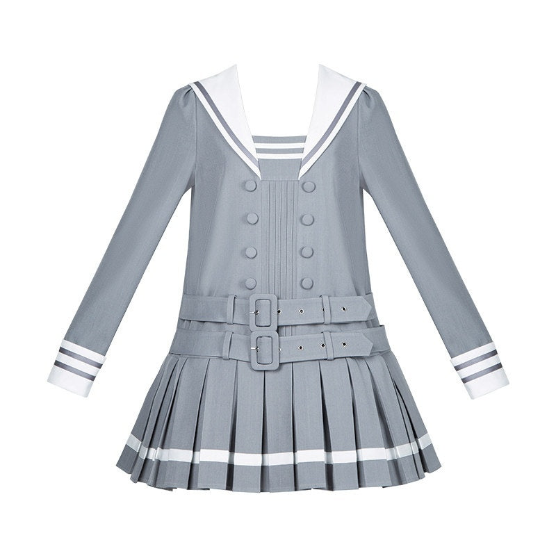 With_PUJI_Deep_Gray_Loose_Sailor_Collar_Pleated_Skirt_Women's_Long_Sleeve_Op_1027722123459_MISSTT