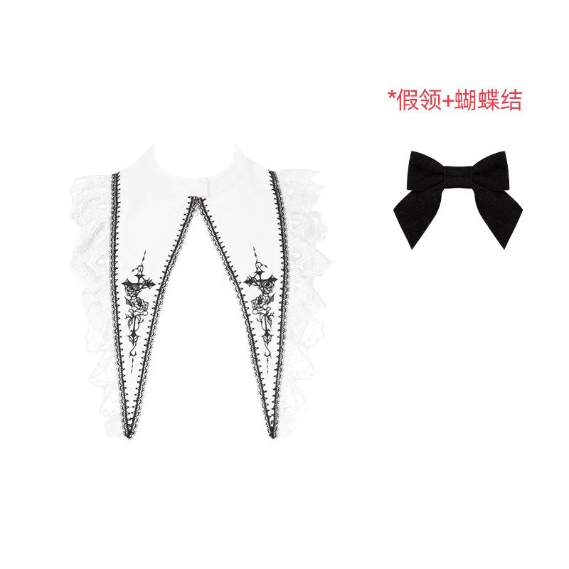 With_PUJI_Goth_Doll_Rose_Embroidery_Drawstring_Hem_Faux_Collar_Bow_Women's_Long_Sleeve_Op_1011716798861_MISSTT