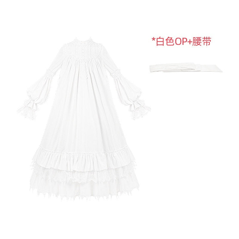 With_PUJI_Goth_Doll_Rose_Embroidery_Drawstring_Hem_Faux_Collar_Bow_Women's_Long_Sleeve_Op_1011716798861_MISSTT