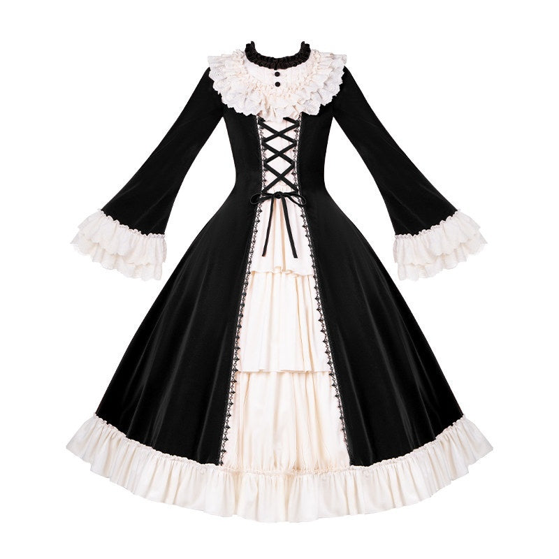 With_PUJI_Lace_Stand_Collar_Ruffle_Trim_Open_Front_Women's_Long_Sleeve_Op_1002074221811_MISSTT