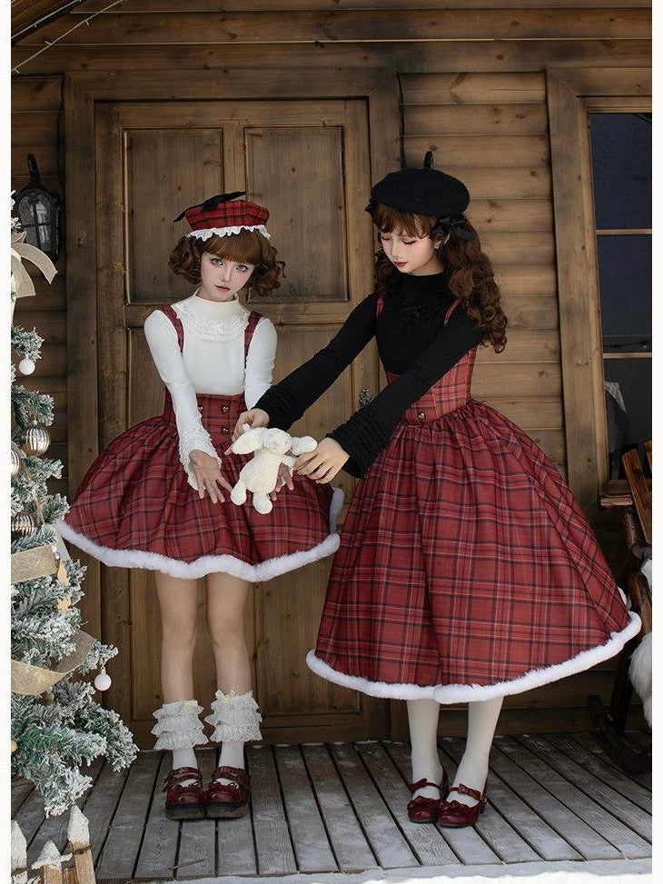 With PUJI Long Short Fishbone Bust Cape Twin Lolita Women's Full Coordination Sets
