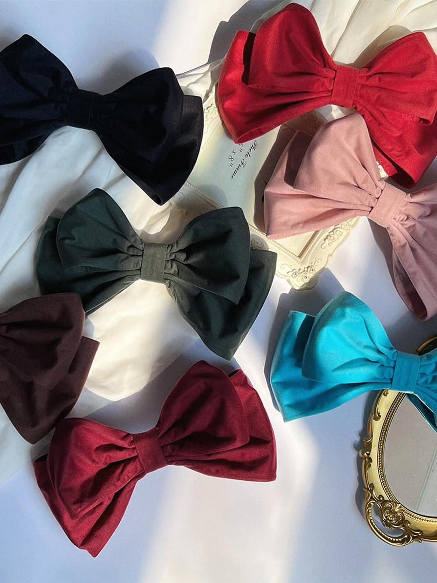 With PUJI Oversized Bow Lolita Women's Soft Wire Adjustable Giant Ribbon Headbows