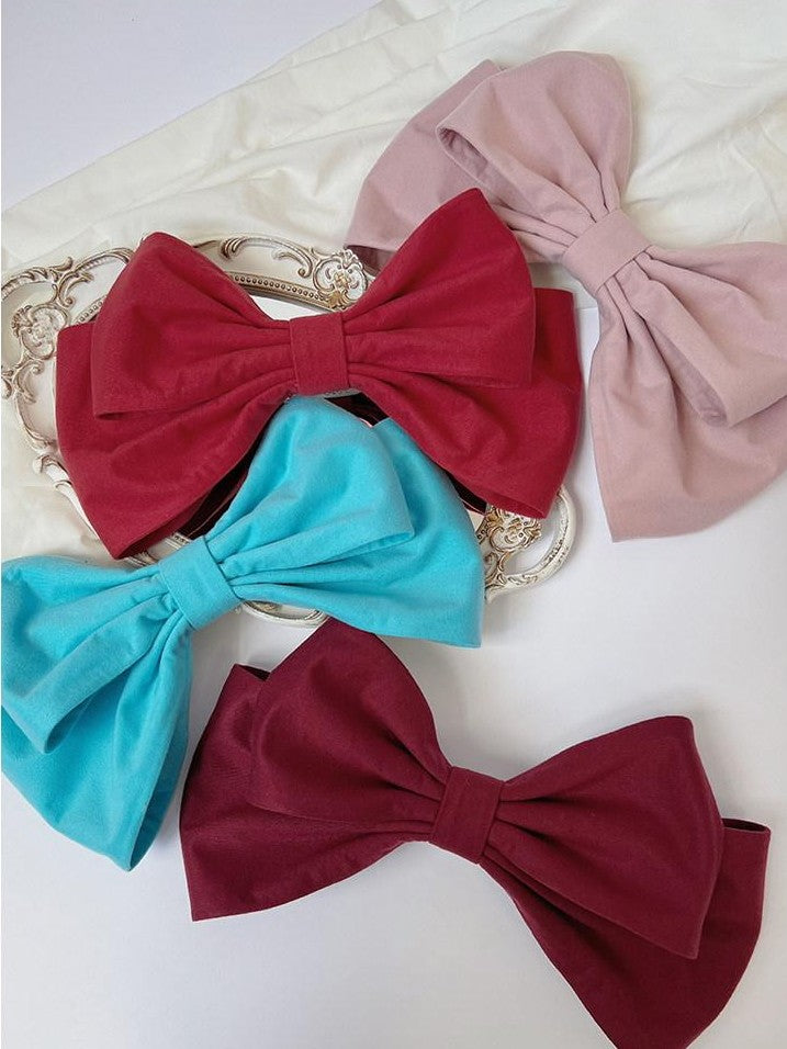 With PUJI Oversized Bow Lolita Women's Soft Wire Adjustable Giant Ribbon Headbows