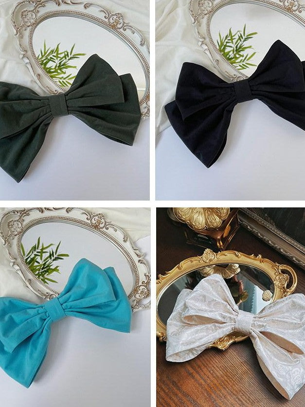 With PUJI Oversized Bow Lolita Women's Soft Wire Adjustable Giant Ribbon Headbows