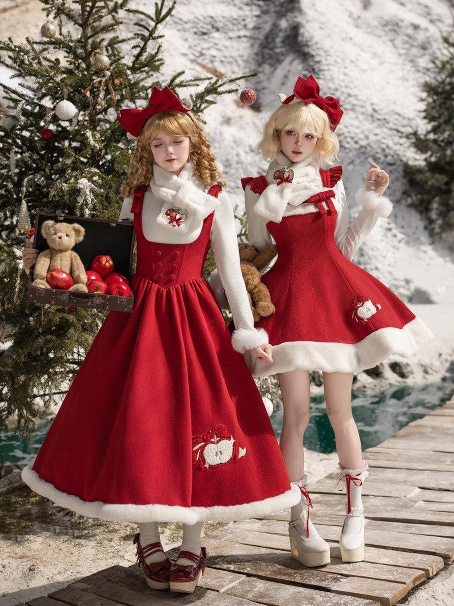 With PUJI Quilted Cloak Detachable Bow Adjustable Straps Long Underbust Women's Jsk Sets