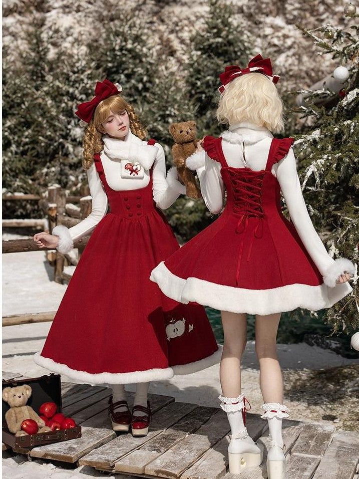 With PUJI Quilted Cloak Detachable Bow Adjustable Straps Long Underbust Women's Jsk Sets