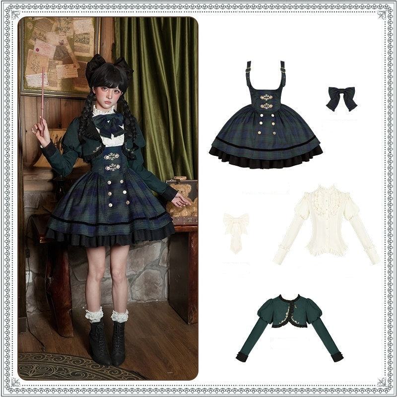 With_PUJI_Ruffle_Hem_Bustier_Shirt_Cape_School_Style_Women's_Full_Coordination_Sets_981593920743_MISSTT