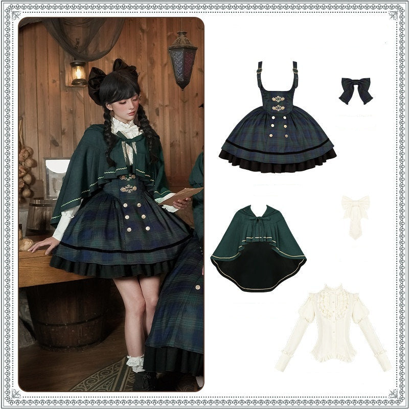 With_PUJI_Ruffle_Hem_Bustier_Shirt_Cape_School_Style_Women's_Full_Coordination_Sets_981593920743_MISSTT