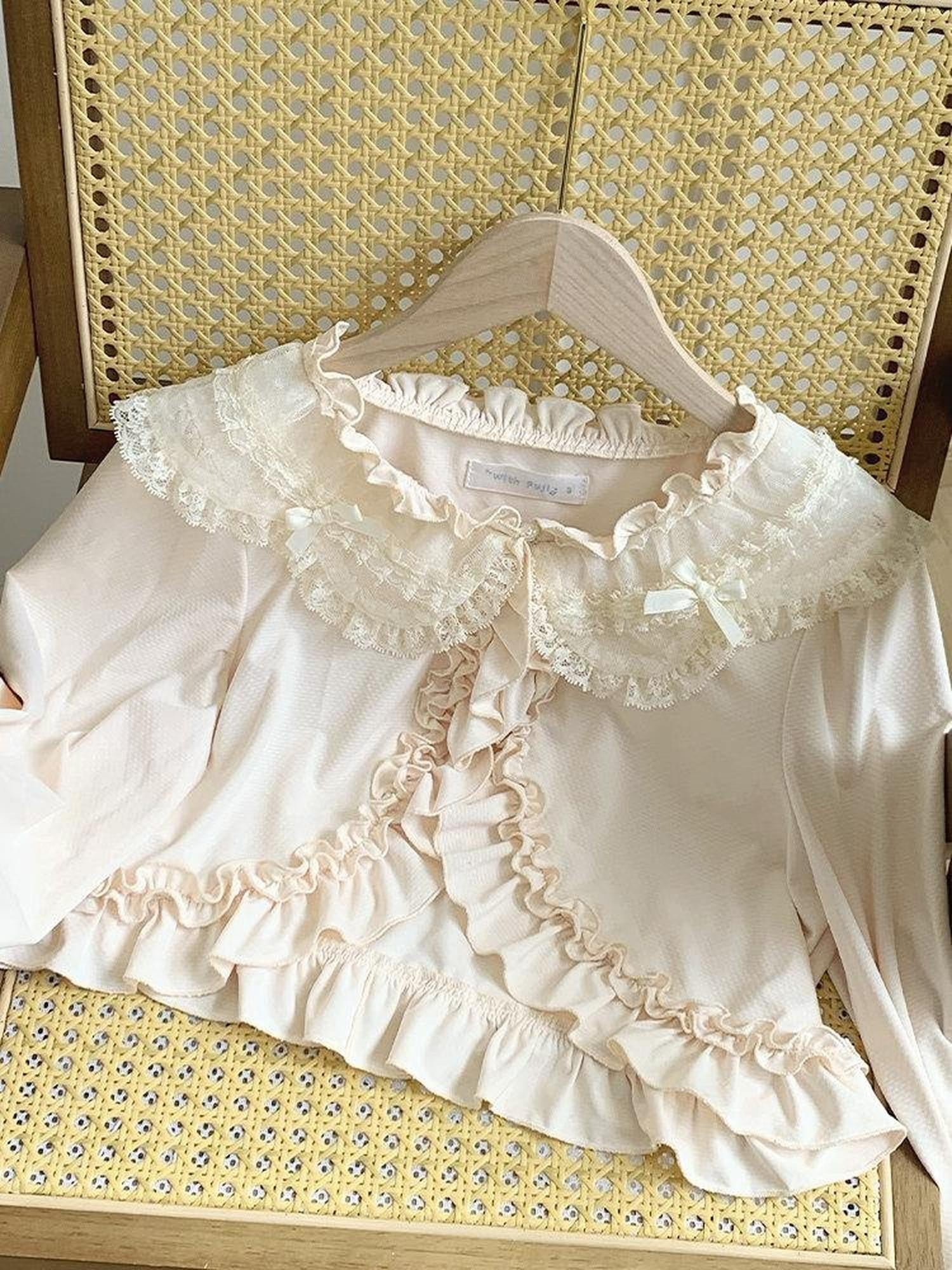 With PUJI Three Color Lace Ruffle Women's Breathable Sun Protection Short Cardigans