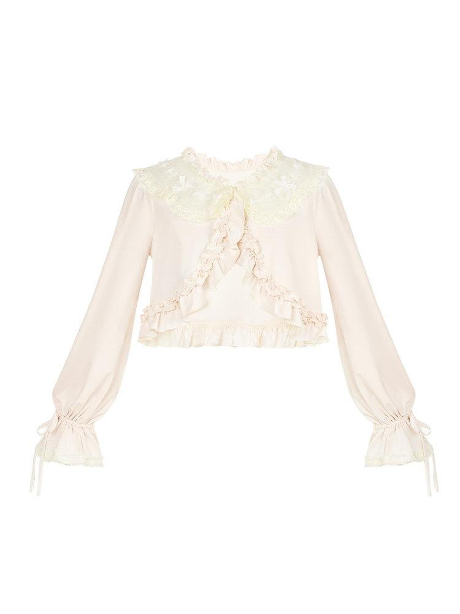 With PUJI Three Color Lace Ruffle Women's Breathable Sun Protection Short Cardigans