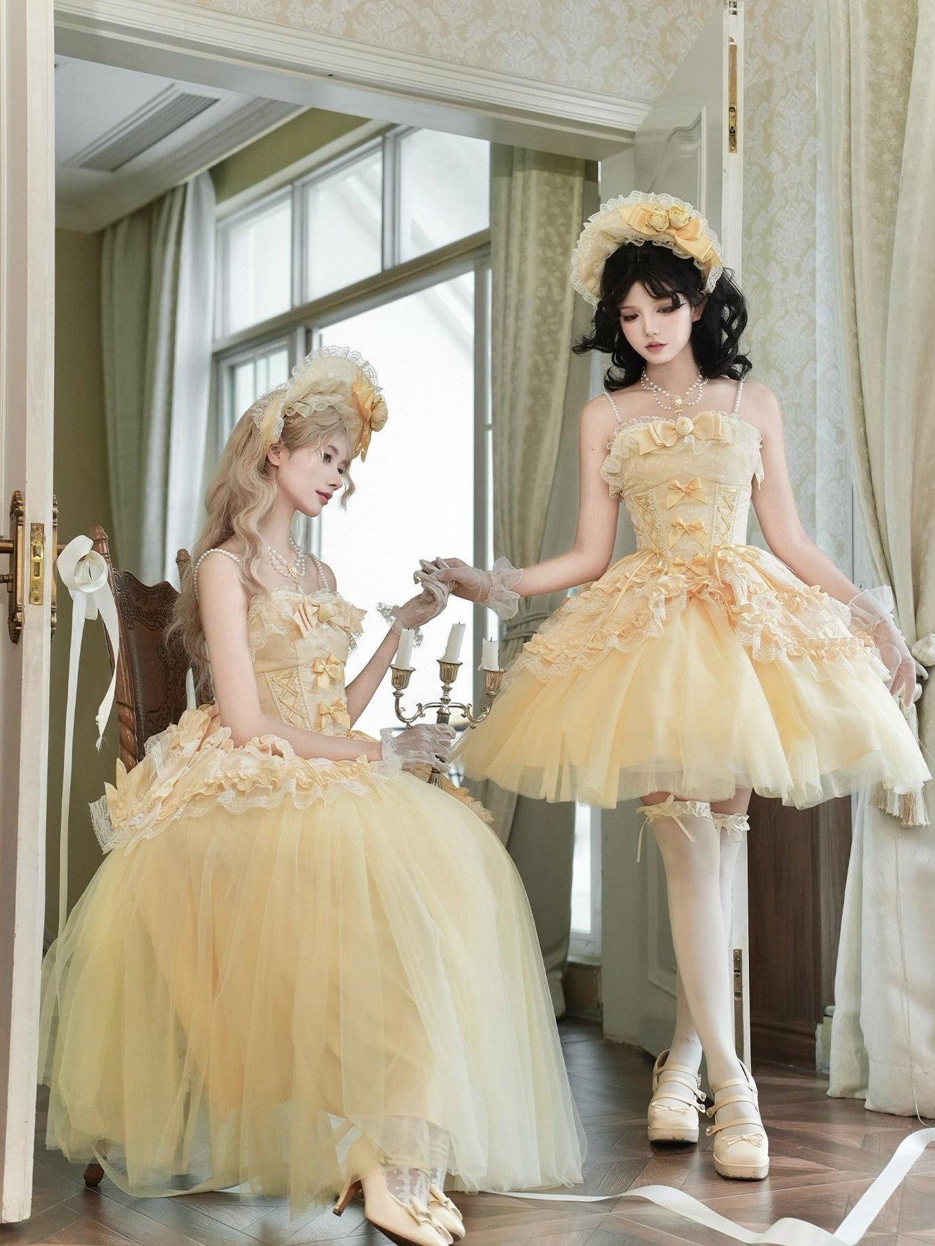 With PUJI Three Layer Boned Corset Bow Tail Shawl Women's Tulle Skirt Sets