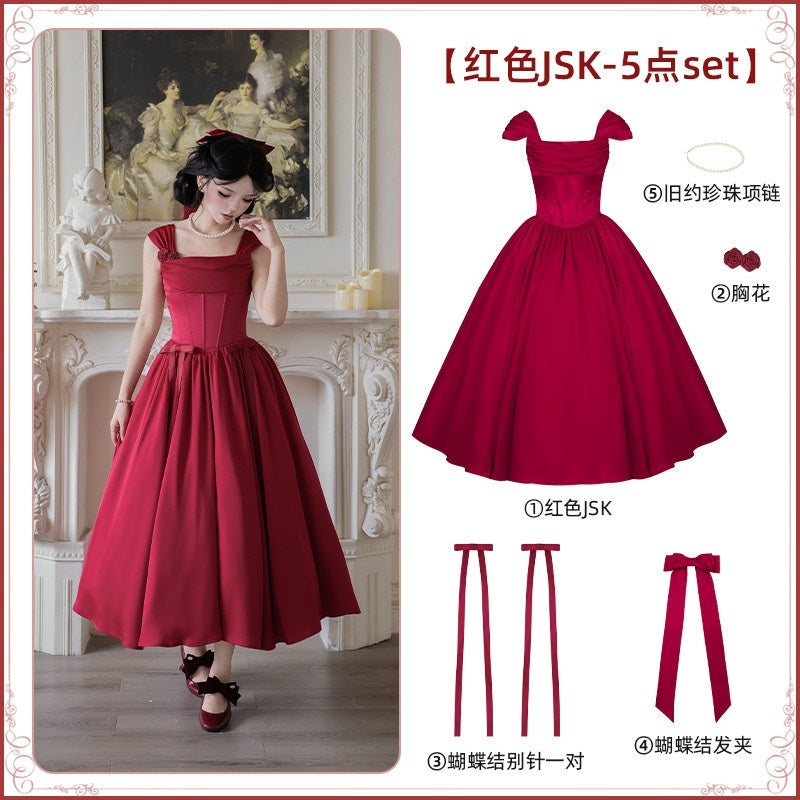 With_PUJI_Vintage_Boned_Waist_Draped_Neck_Spaghetti_Strap_Women's_Jsk_/_Jumper_Skirts_1035123198698_MISSTT