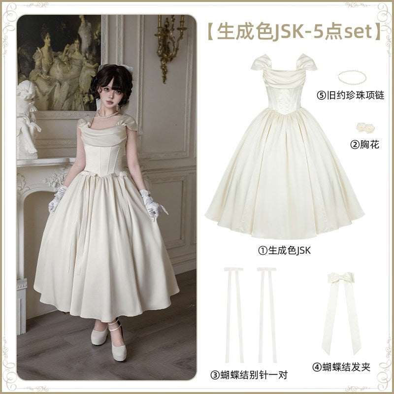 With_PUJI_Vintage_Boned_Waist_Draped_Neck_Spaghetti_Strap_Women's_Jsk_/_Jumper_Skirts_1035123198698_MISSTT