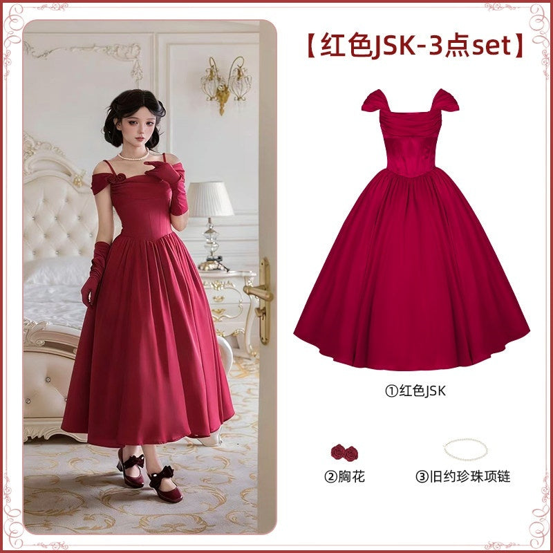 With_PUJI_Vintage_Boned_Waist_Draped_Neck_Spaghetti_Strap_Women's_Jsk_/_Jumper_Skirts_1035123198698_MISSTT