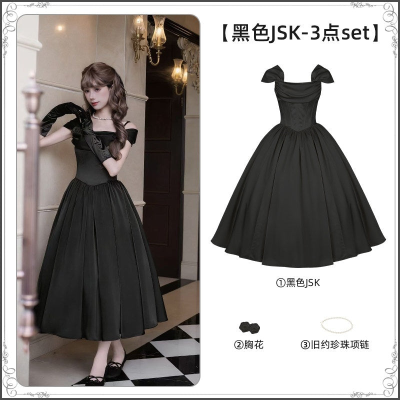 With_PUJI_Vintage_Boned_Waist_Draped_Neck_Spaghetti_Strap_Women's_Jsk_/_Jumper_Skirts_1035123198698_MISSTT