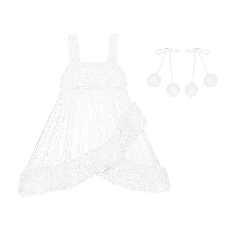 With_PUJI_White_Three_Tier_Overskirt_Detachable_Bow_Waist_Belt_Women's_Plush_Coat_Jsk_Sets_996437680479_MISSTT