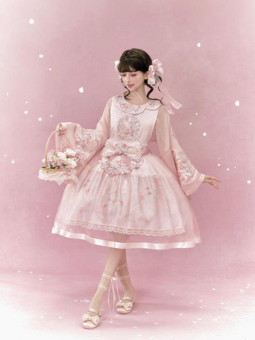 Yi Mu Hu Tao Chinese East West Fusion Pinafore Women's Tencel Dress Full Coordination Sets