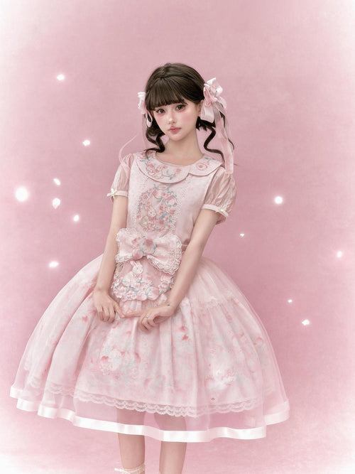 Yi Mu Hu Tao Chinese East West Fusion Pinafore Women's Tencel Dress Full Coordination Sets