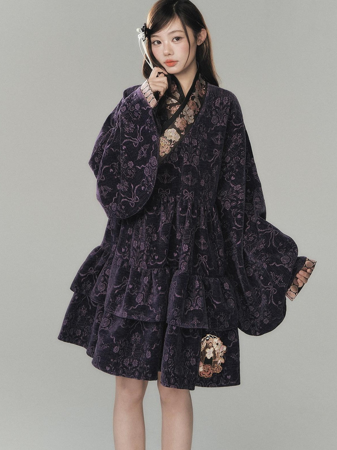 Yi Mu Hu Tao Chinese Girlish Lined Bijia Sino Western Women's Plush Jsk Sets