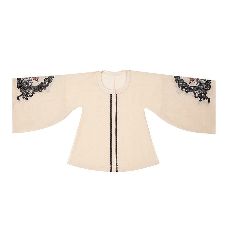 Yi_Mu_Hu_Tao_Floral_Bird_Embroidered_Vest_Dress_Women's_Tencel_Tee_Full_Coordination_Sets_1036021255799_MISSTT
