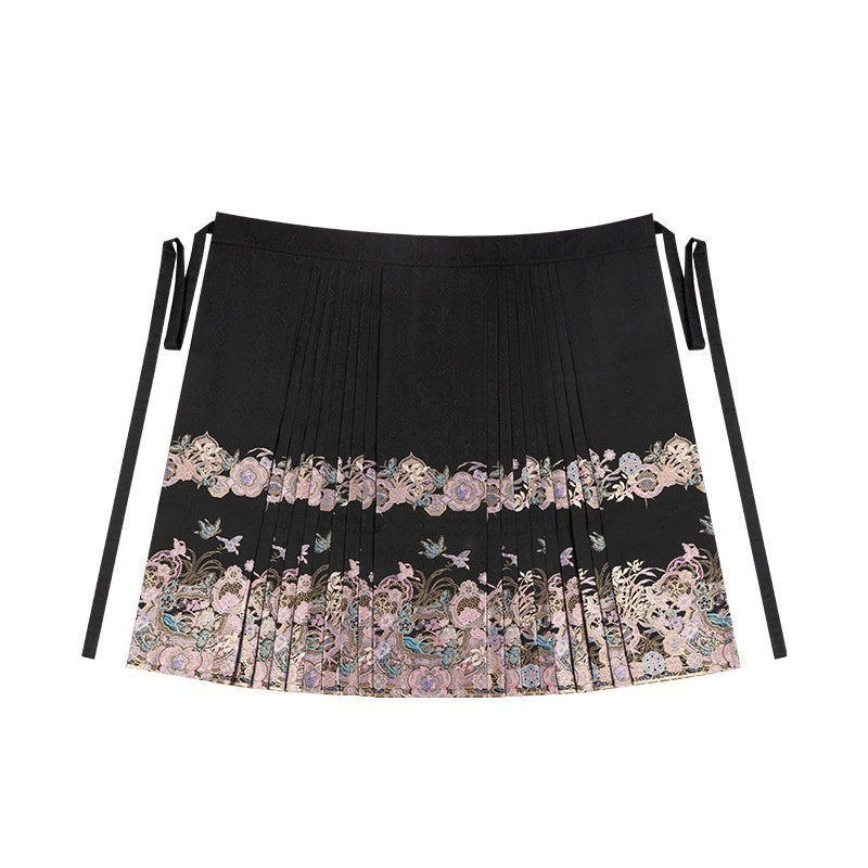 Yi_Mu_Hu_Tao_Iridescent_Black_Pink_Woven_Gold_Mamian_Women's_Brocade_Skirt_Sets_1021916002668_MISSTT