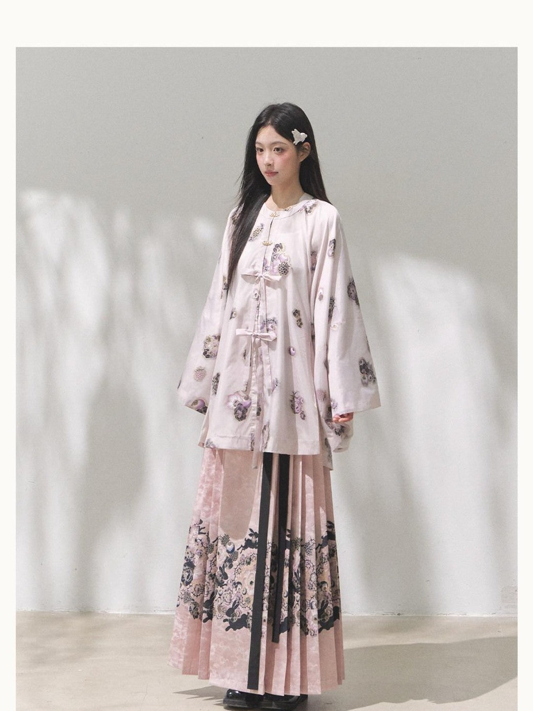 Yi Mu Hu Tao Modified Stand Collar Ming Style Hanfu Women's Full Coordination Sets