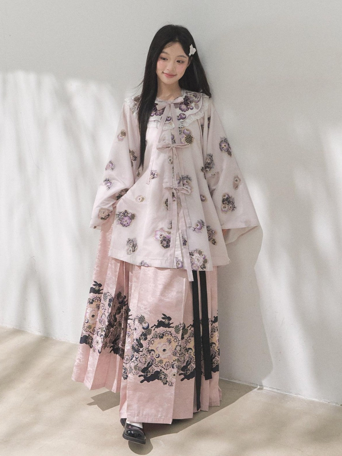 Yi Mu Hu Tao Modified Stand Collar Ming Style Hanfu Women's Full Coordination Sets